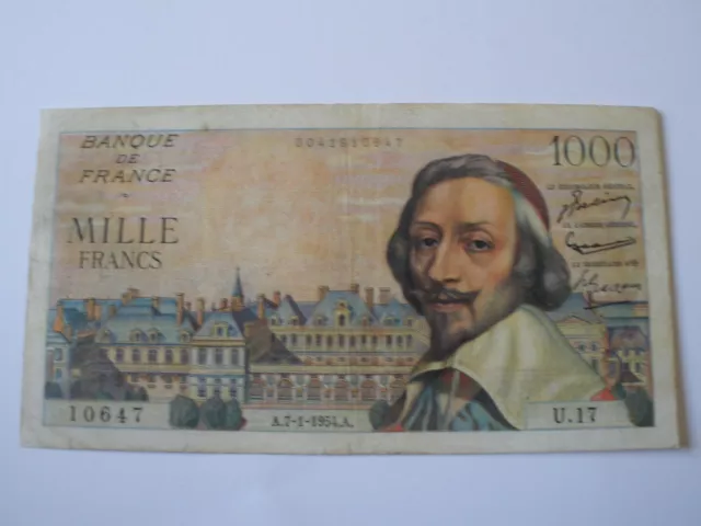 Billet  France 1000 F Richelieu  Fay 42/04