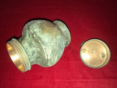 Antique Pot Storage Vessel Milk Jar Brass Bowl With Lid Container Crock Dish C31
