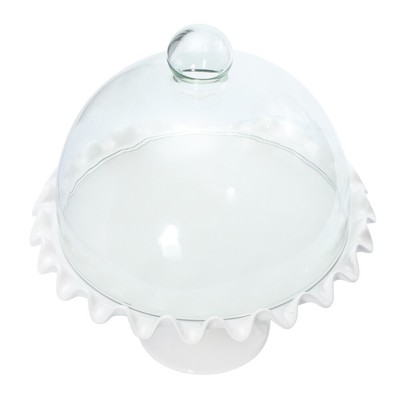 YARNOW Torta di Plastica Copertura della Cupola Trasparente Rotonda Cloche Copertura della Torta Coperchio del Basamento della Torta Copertura Cibo Protezione dello Schermo Fly Cake 