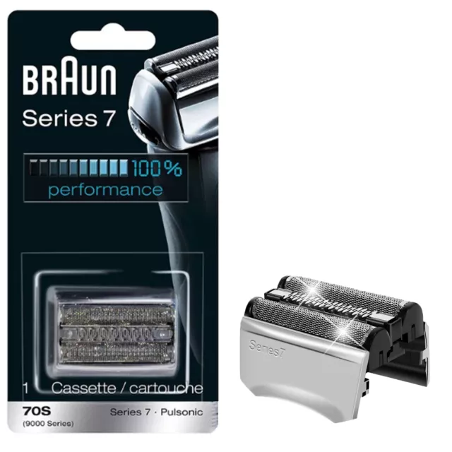 70S Series 7 Shaver Head Replacement Foil Cassette Blade for Braun Shaver Silver