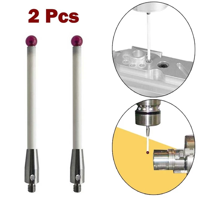 2Pcs Renishaw A-5000-3712 CMM Probe Stylus 100mm-Ceramic Stem-6mm Ball-Tip