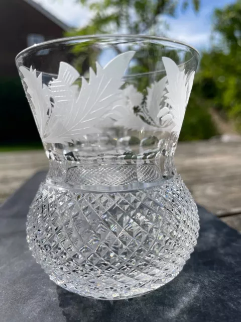 Beautiful Vintage Edinburgh Crystal Thistle Whisky Glasses