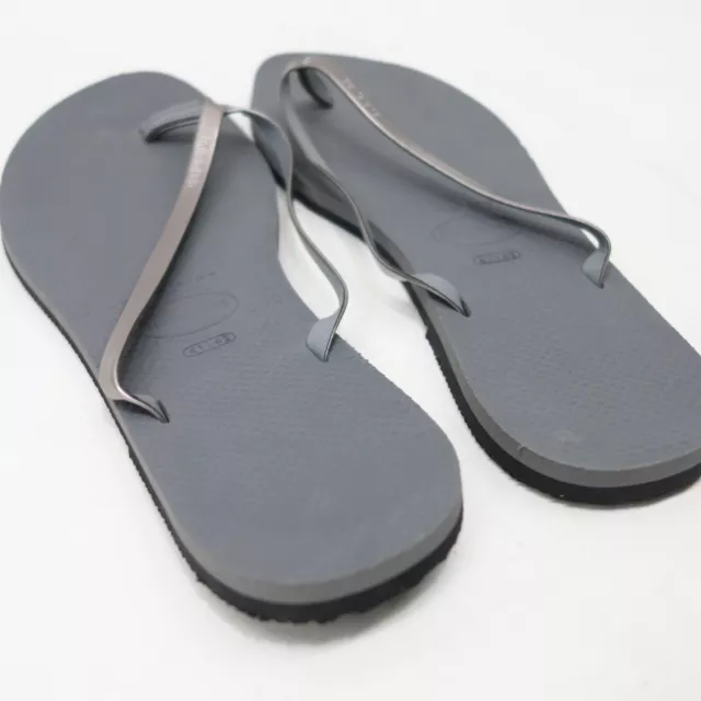 Havaianas Womens Slim Steel Slide Slip On Flip Flop Thong Sandals US 11 EU 41.5 3