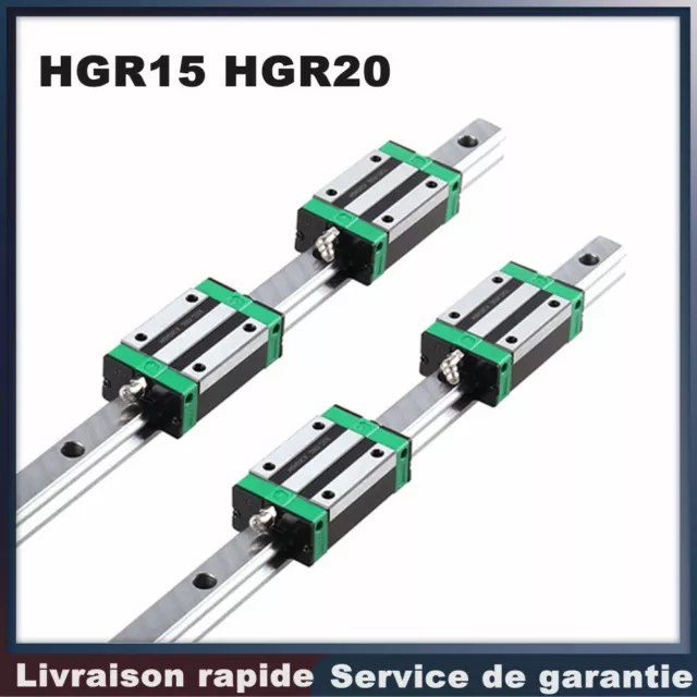 VEVOR 2xSBR20-2200mm Rail Guidage Linéaire + 4 x SBR20UU Roulement Glisse  Blocs