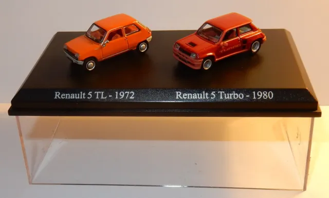 Coffret Atlas Duo 2 Metal Uh Ho 1/87 Renault 5 R5 Tl 1972 + R5 Turbo 1980 In Box