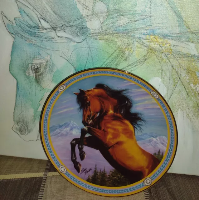 Susie Morton ON THE RANGE MOUNTAIN MAJESTY Porcelain Collector Horse Plate New