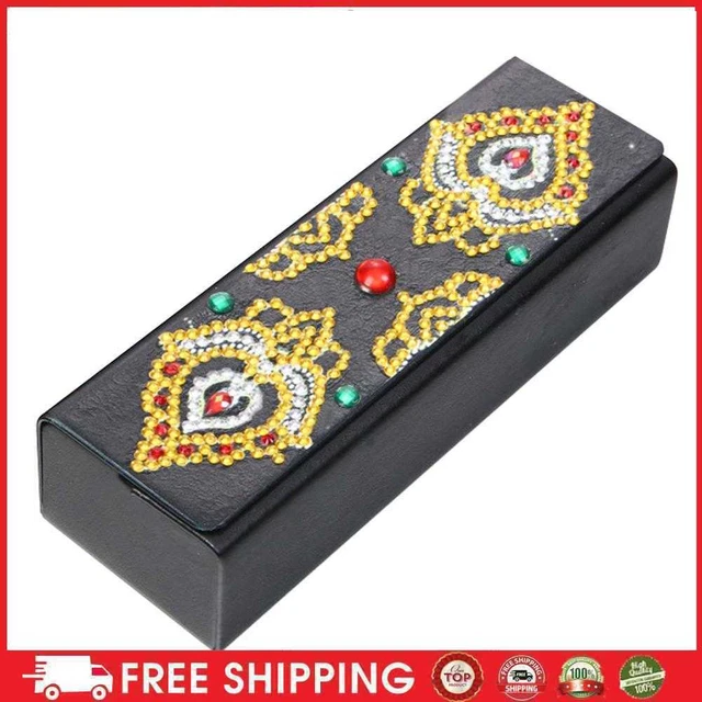 Hágalo usted mismo Diamante Pintura Gafas de Almacenamiento Caja Protectora Cuero Gafas de Sol Porta