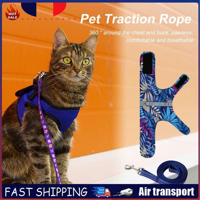 Adjustable Cat Dog Vest Easy Control Cat Harness Traction Rope Vest Pet Supplies