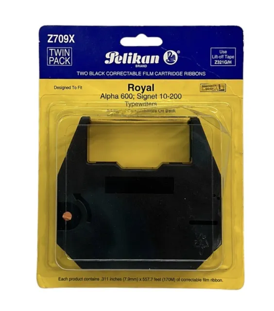 Two Pelikan Z709X Black Correctable Cartridges Royal Alpha 600; Signet 10-200