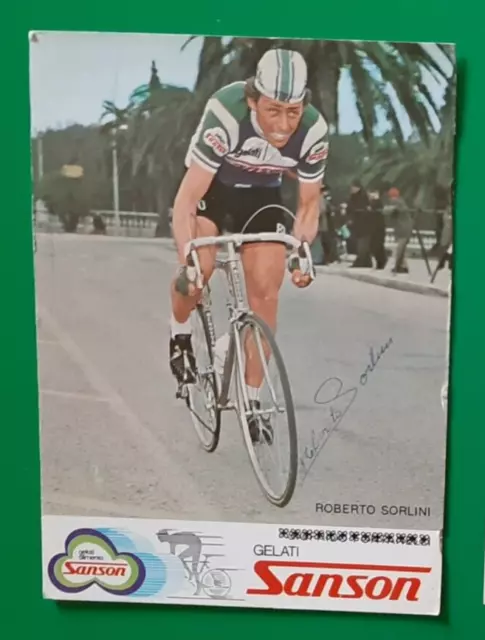 CYCLISME carte cycliste ROBERTO SORLINI équipe SANSON 1976 Signée