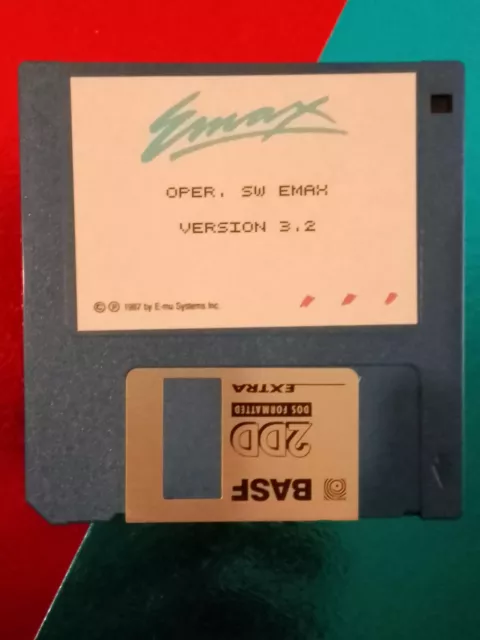 Emu Emax OS 3.2 NO HD NO SE + 1 E-mu Sample Bank on New DD DS Floppy Disk