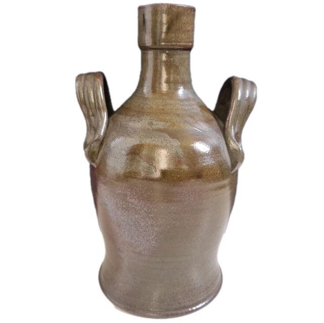 RARE GRANDE BOUTEILLE ancienne en grès émaillé - XIXème siècle