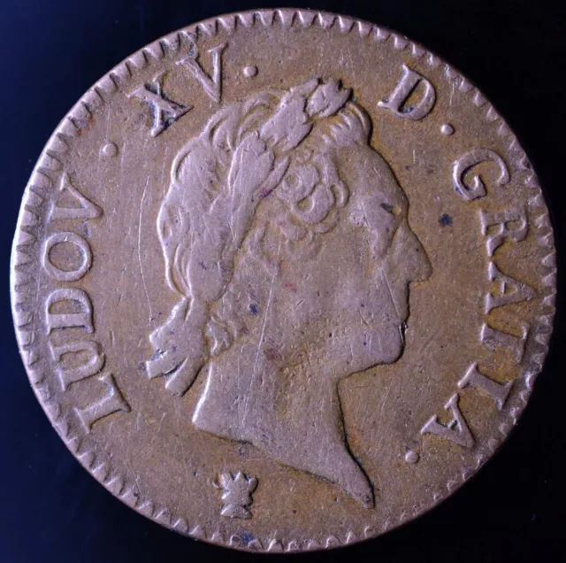 France Louis Xv ½ Sol 1772 Limoges Rare French Kingdom Coin Genuine Old Money