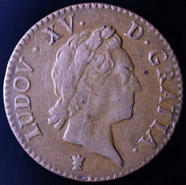 France Louis Xv ½ Sol 1772 Limoges Rare French Kingdom Coin Genuine Old Money