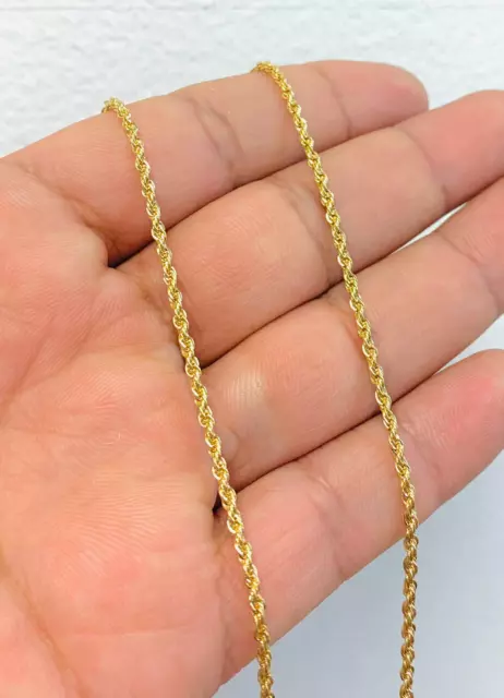 Men's & Women's Genuine 18K Gold Filled 18" 20" 24" Classic Rope Chain Necklace