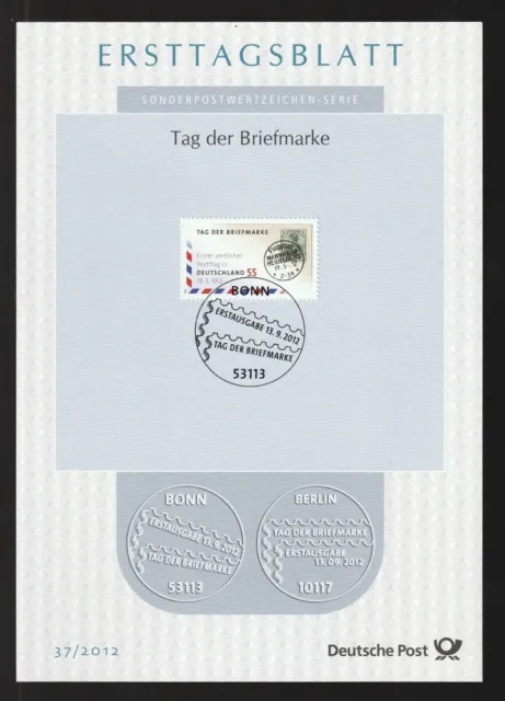 BRD Ersttagsblatt Tag der Briefmarke 100. Jahrestag des ersten Postfluges ETB 37