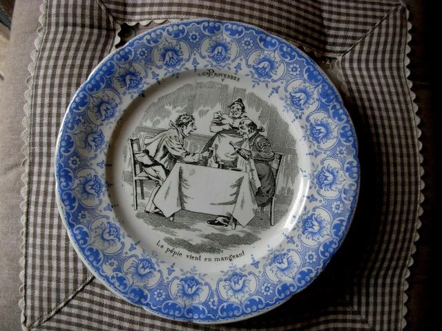 Assiette Ancienne SAINT AMAND "L'Automobilisme" Par R. ROGER - Vaisselle Humoristique De Collection