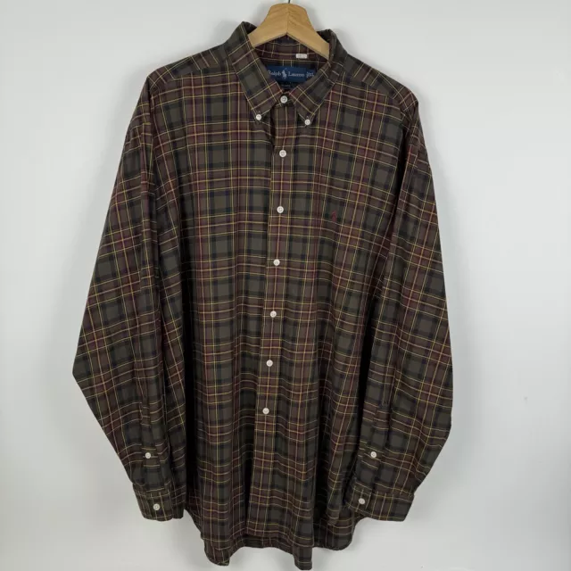 Vintage Ralph Lauren Blake Button Down Shirt Long Sleeve Plaid Mens XL