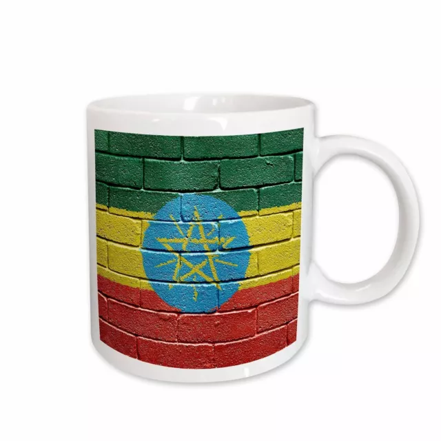 3dRose National flag of Ethiopia painted onto a brick wall Ethiopian Mug