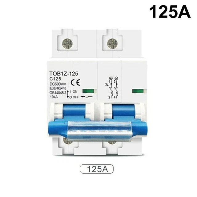Leitungsschutzschalter DC MCB Solar PV 125A 100A/80A 600V Sicherungsautomat NEW