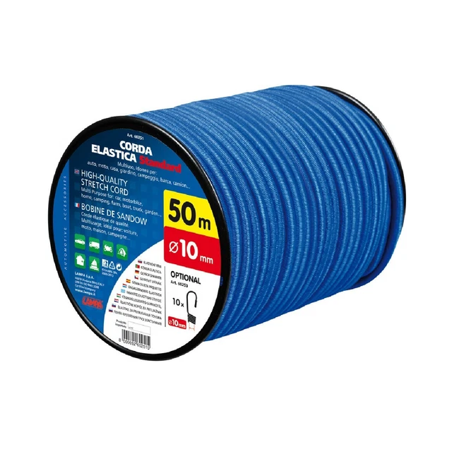 Lampa Corda elastica in bobina - Ø 10 mm - 50 m - Blu