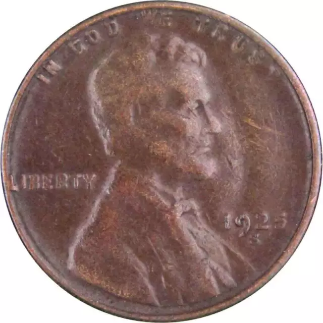 1925 S Lincoln Wheat Cent VF Very Fine Bronze Penny 1c Coin Collectible