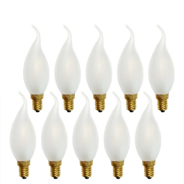 10x LED Filament Windstoß Kerze 4W = 40W E14 MATT Retro Glühbirne warmweiß 2700K