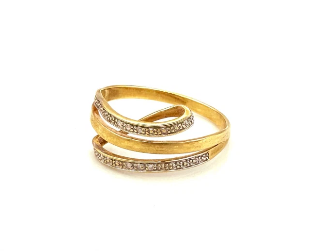 Bague Or 18 Carats Guy Laroche Avec Diamant - Taille 53, Occasion, Style Solitaire élégant