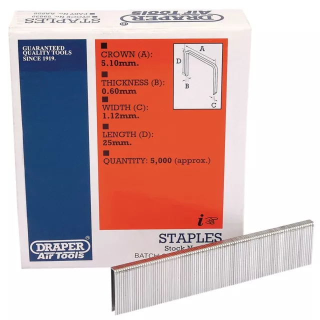 Draper Staples, 25mm (5000) 59839