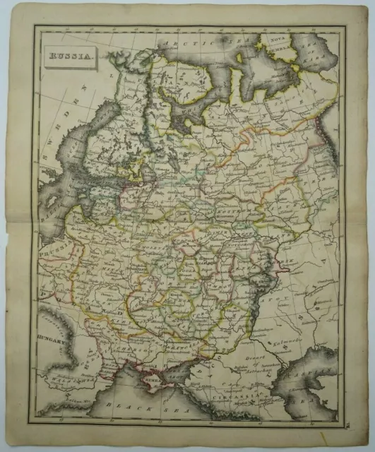Antique map of Russia by John Russell 1825