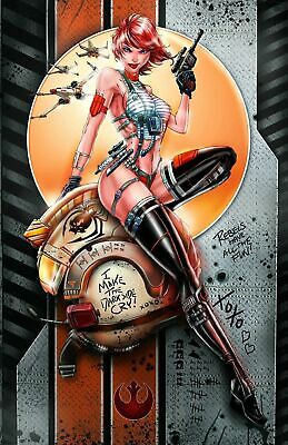 X-WING REBELS NAUGHTY Art Print HAND SIGNED by Jamie Tyndall w COA Star Wars
