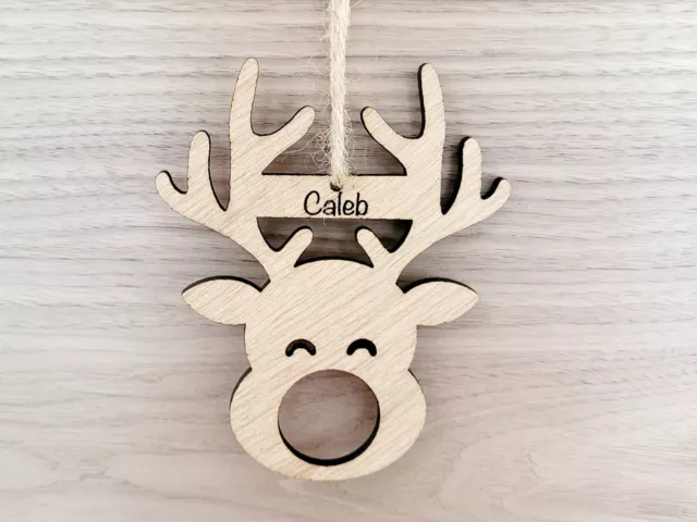 Personalised Reindeer Christmas Decoration, Chocolate Holder, Xmas Table Favour 3