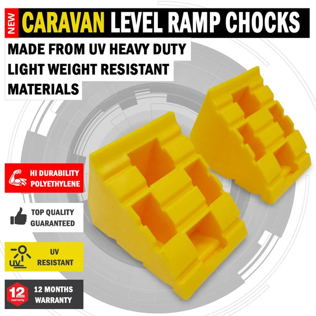 NEW 2 X Caravan Chocks Wheel Heavy Duty UV Resistant Leveling