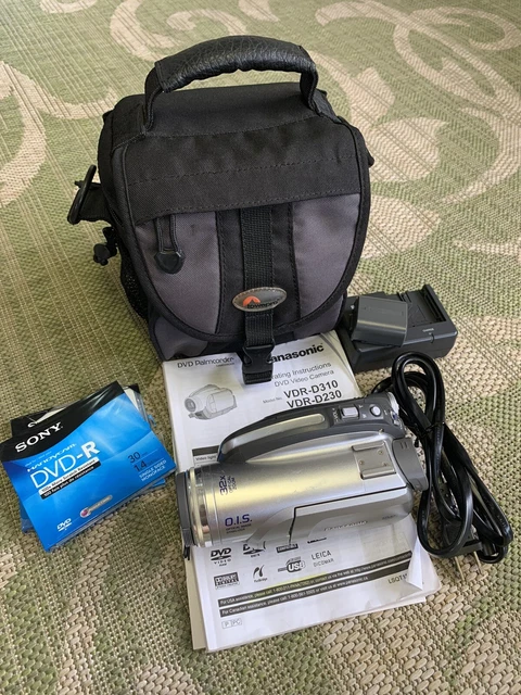 Panasonic VDR-D210 DVD Camcorder With Charger, Extra DVD’S, Manuals, & Case