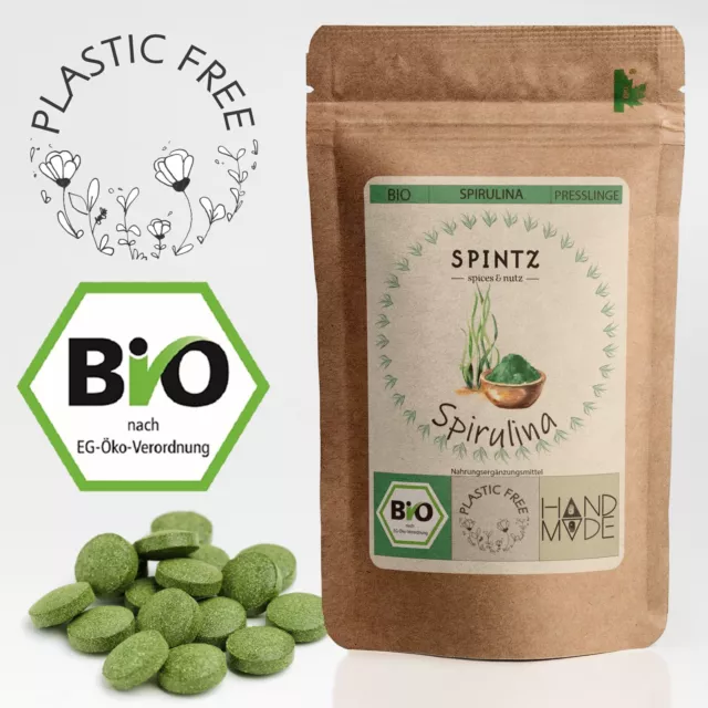 1000g Bio Spirulina Presslinge 250mg je Tab | 4000 Algen Tabletten ohne Zusätze