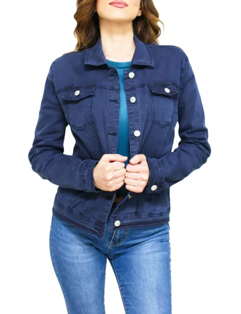 Giacca giubbotto di jeans Diamond donna blu giubbino Basic cotone denim