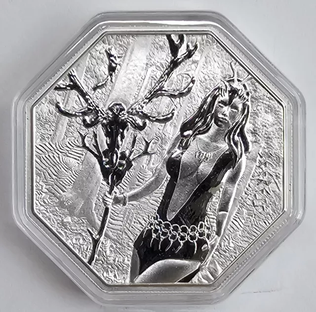 2023 1oz 9999 Silver Germania Witchcraft Seeress Coin in Capsule