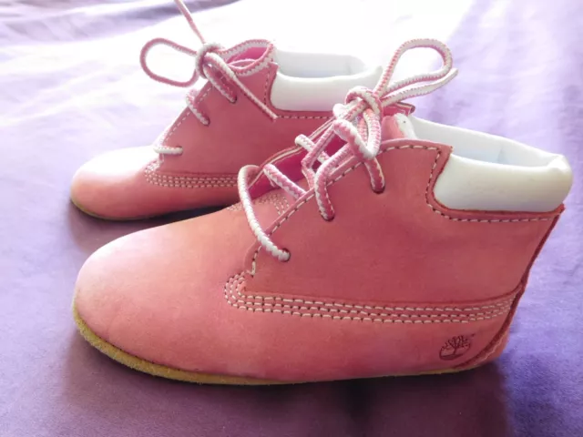 Timberland girls pink prewalkers boots / shoes- size 3.5 VGC