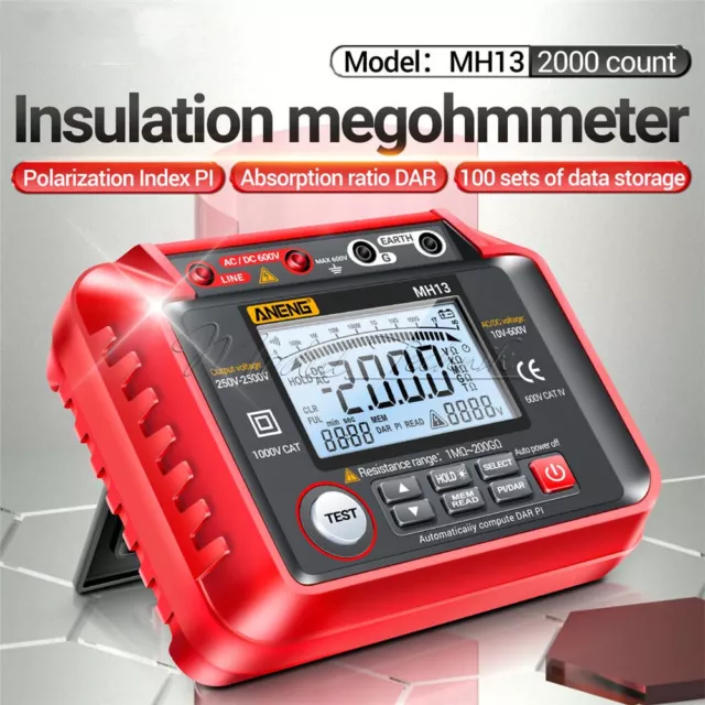 ANENG Megohmmeter Ohm Tester Digital Multimeter Megger Resistance Meter Tester