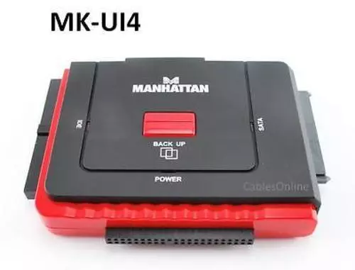 USB 2.0 to SATA / 40 & 44-Pin IDE 3-in-1 w/ One-Touch Backup Hard Drive Adapter