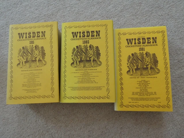 3 Wisden Cricketers' Almanack 1981 1983 1985 - 118th 120th 122nd Editions