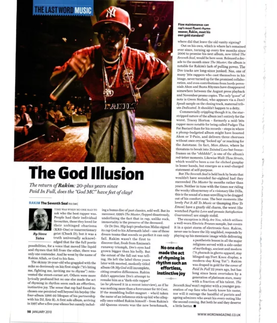 (Wor8) Magazine Article/Review & Picture. Rakim : The Seventh Seal