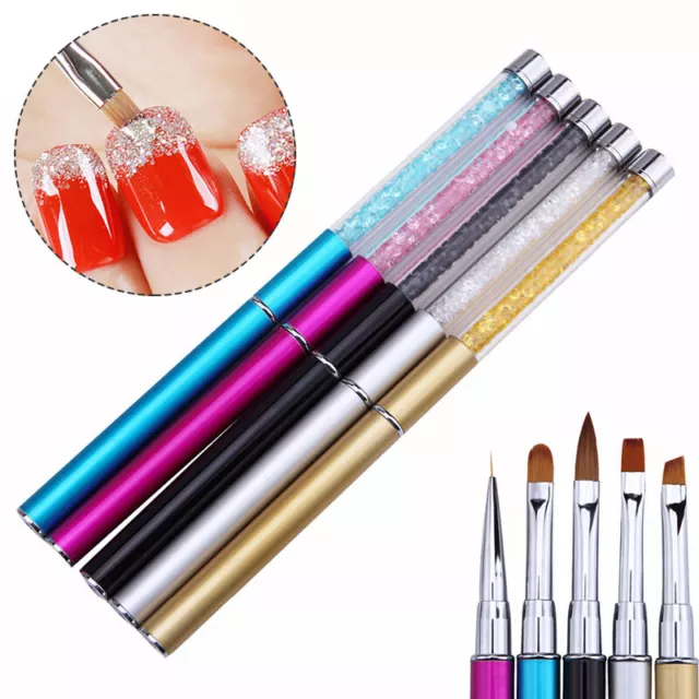 1 pieza Cepillo de arte en uñas esmalte de uñas gel UV pluma de pintura líneas francesas constructor de talla