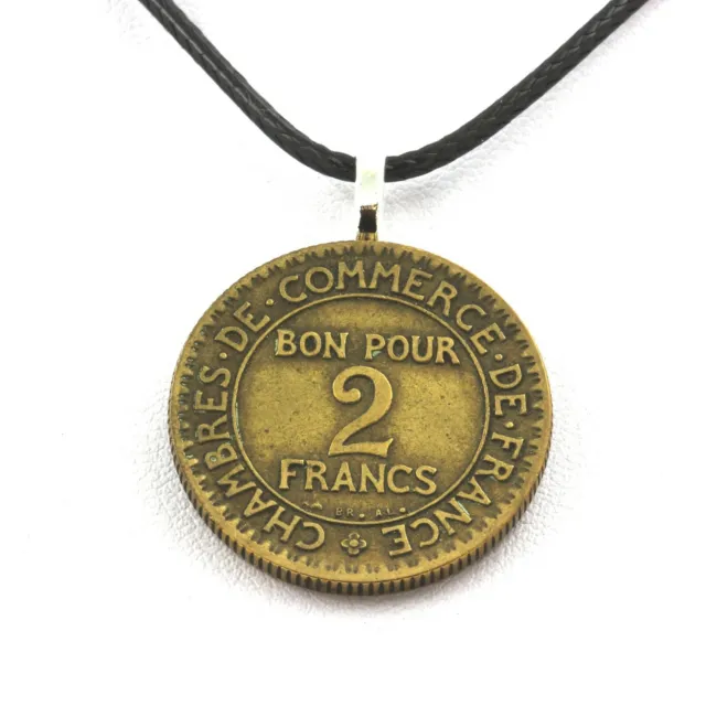 Halskette Münze Frankreich 2 Franken Zimmer Von Handels-