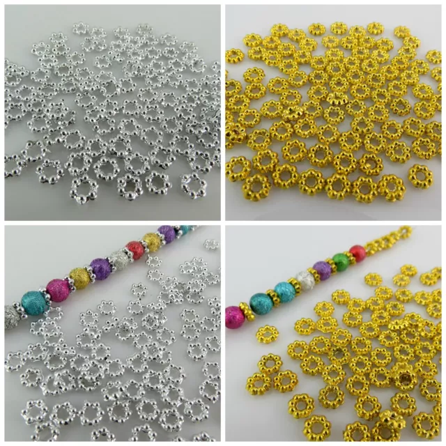 Gold & Silver Acrylic  Spacer Beads - Jewellery Finding