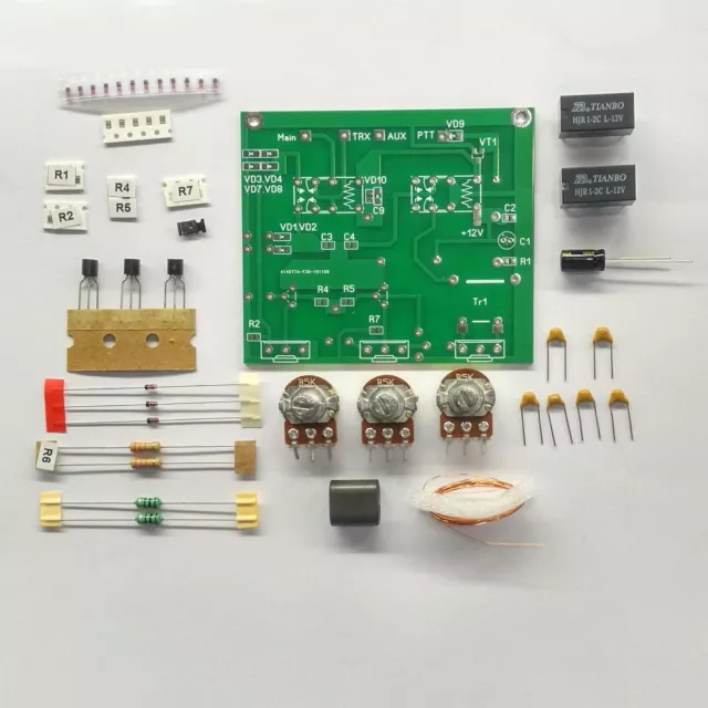 Disassembled PCB with components QRM eliminator X-Phase (1-30 MHz) HF bands Part