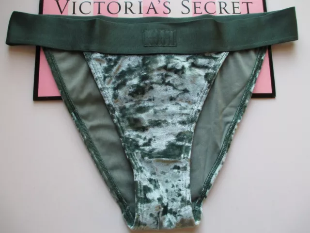 VICTORIA'S SECRET PINK Crushed Velvet Black Bikini Panty S M L XL XXL 2XL  NWT VS