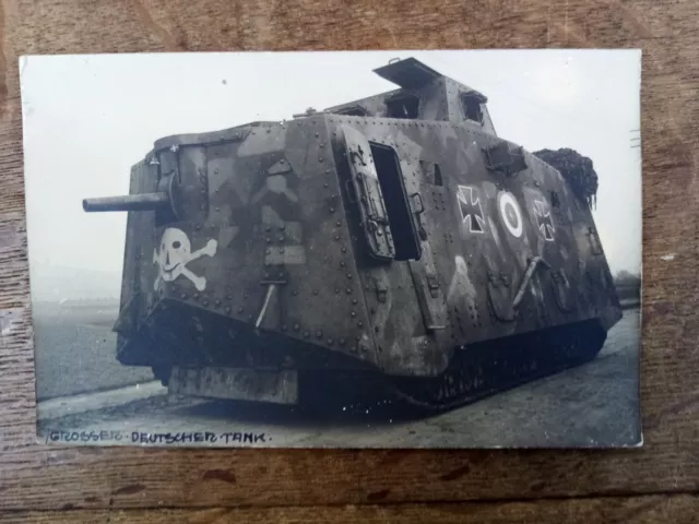 Foto, Deutscher Panzer, A7V, 1918,tank,Totenkopf, orginal