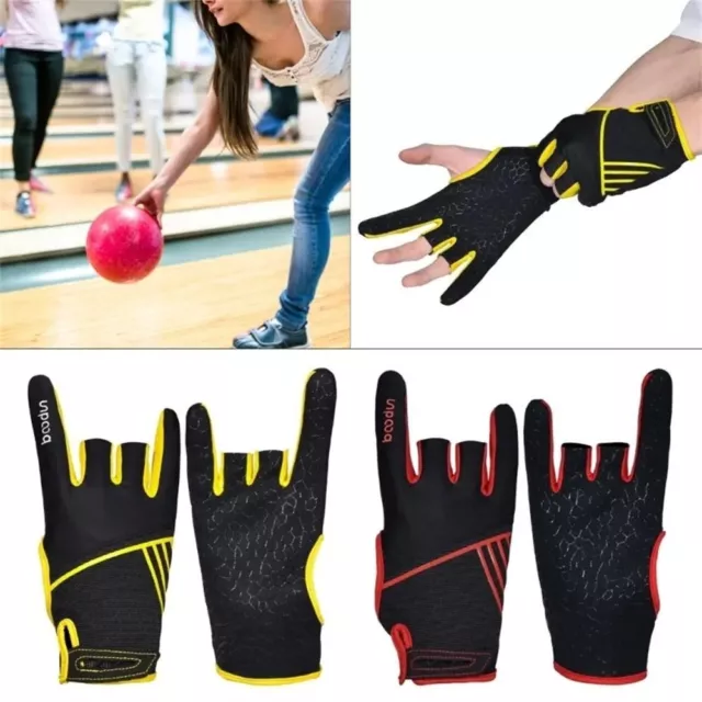 1Pair Unisex Bowling Glove Anti-Skid Sports Bowling Ball Gloves Bowling Mittens