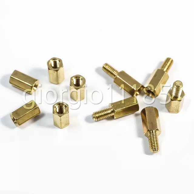 US Stock 40pcs M3 3mm Male Female Brass Standoff Spacer PCB Board Hex Screws Nut